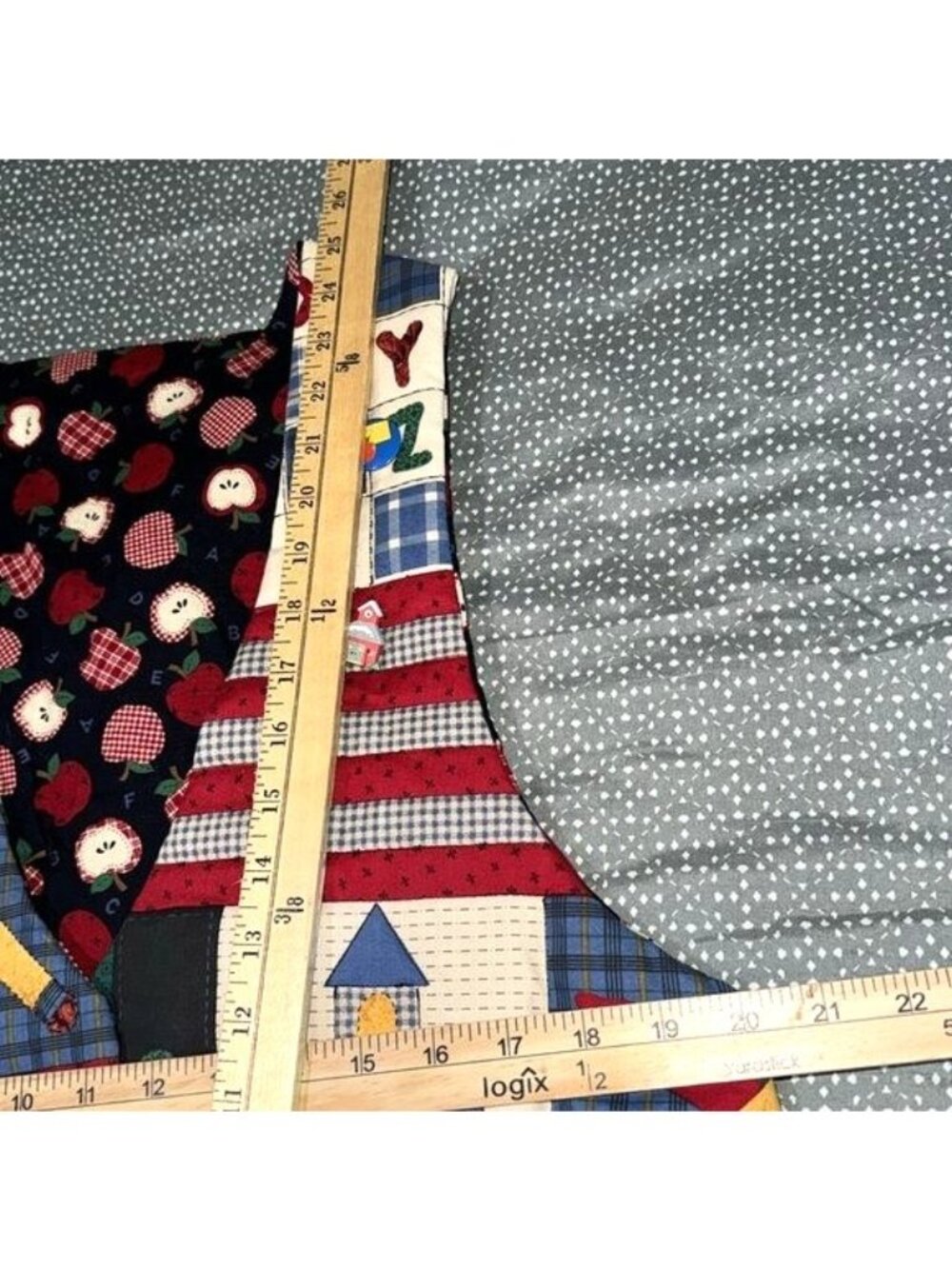 Vintage Apple & Alphabet Themed Patchwork Vest - Picture 5 of 10